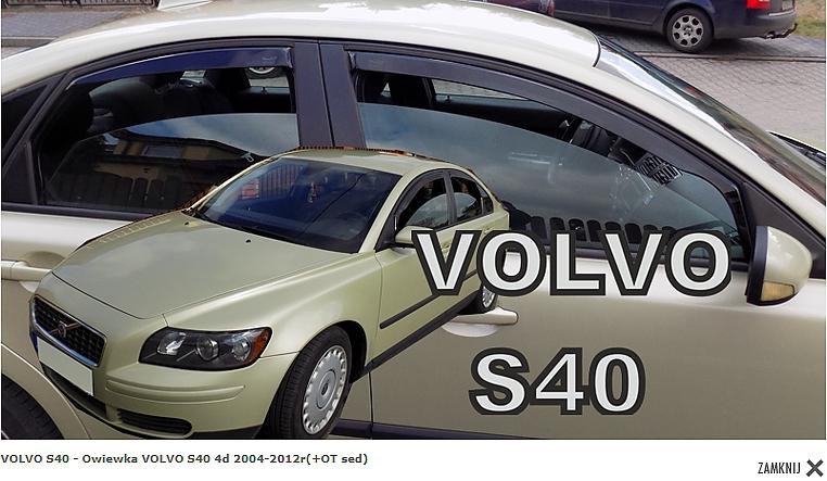 Deflektory-ofuky oken Volvo S40 4D pedn + zadn