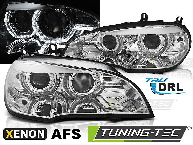 Pedn svtla xenon D1S 3D LED DRL AFS BMW X5 E70 chromov