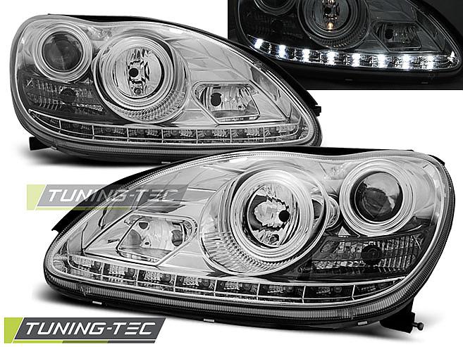 Pedn svtla devil eyes Mercedes-Benz Tda S W220 chrom