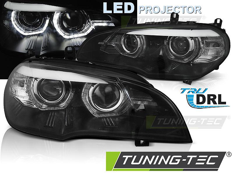 Pedn LED svtla ANGEL EYES DRL AFS BMW X5 E70 ern