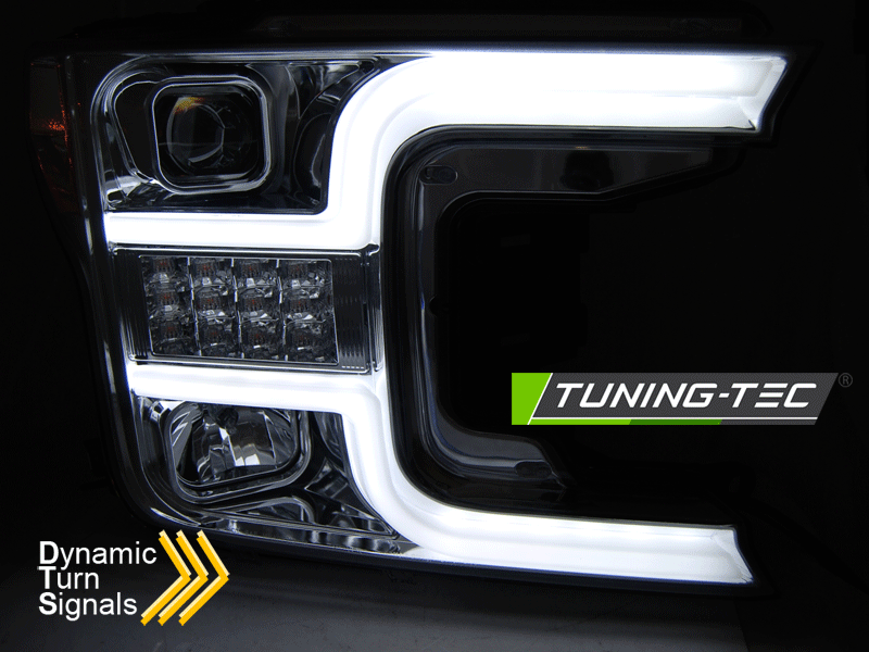 Přední světla Tube Light Ford F150 MK13 provedení chrom