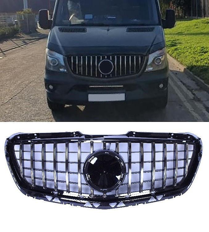 Chromeline om MERCEDES SPRINTER W906 TUSSEN 2013-2017 CHROME FRONT GRILL ACCENT TRIMS GLOSSY STAINLESS STEEL