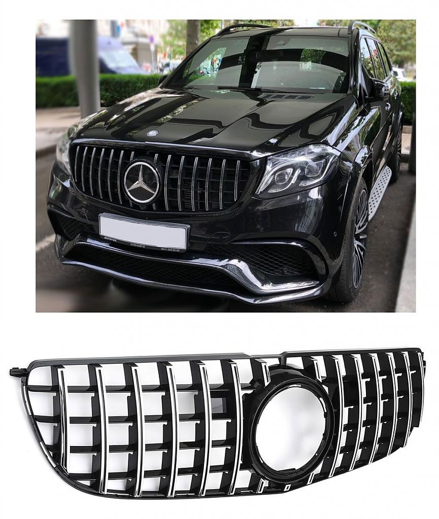 Sportovn� maska Mercedes GLS-Class X166 PANAMERICANA GT LOOK - �ern� lesk/chrom