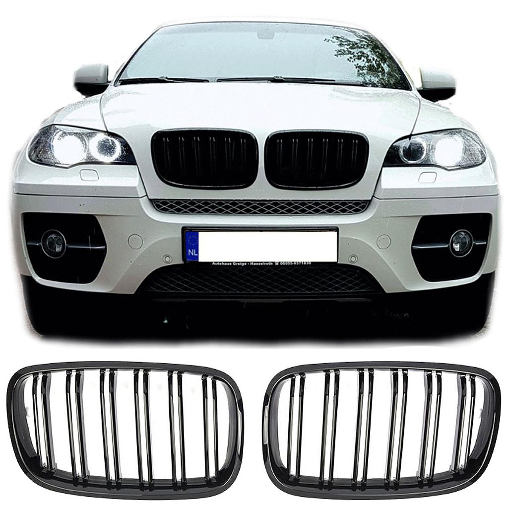 Maska-ledvinky pro BMW X5 E70 - ern lesk, dvojit ebra