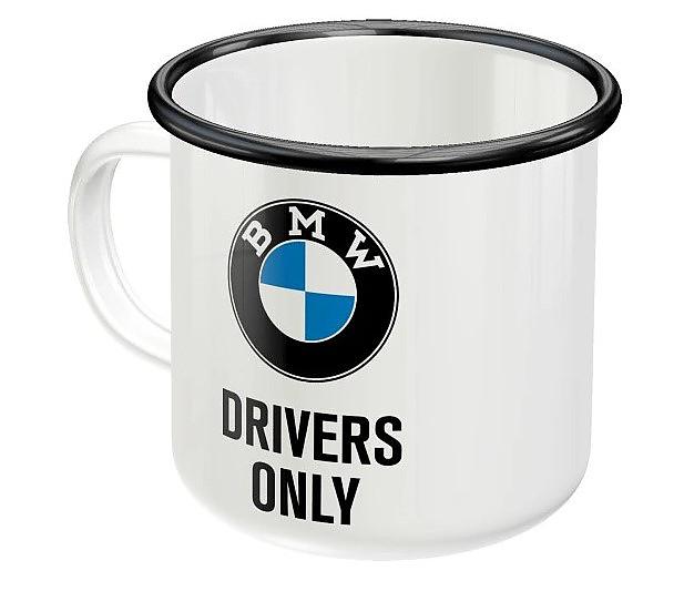 Retro Plechov Hrnek - BMW - Drivers Only