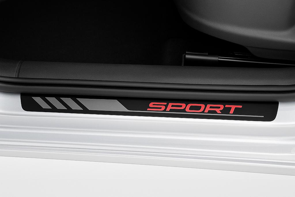 Dekorativn� kryty prah� s n�pisem SPORT pro �koda Fabia III / IV - �ern�/ �erven�