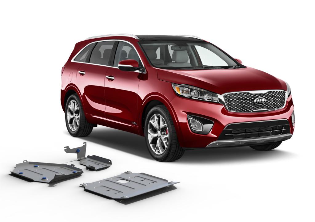 sada ALU krytů podvozku Kia Sorento Prime - motor+převodovka, nádrž a ...
