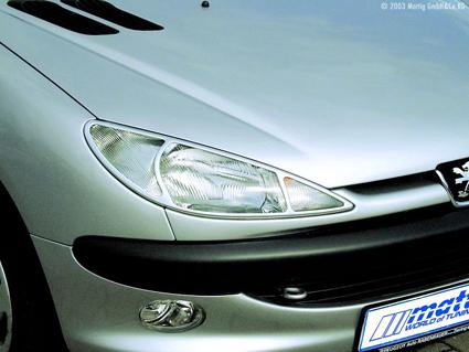 Kryty p�edn�ch sv�tel Peugeot 206
