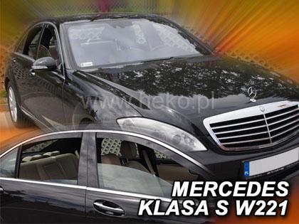 Deflektory-ofuky oken Mercedes S W221 + zadn, krtk verze