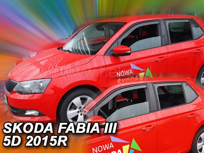 Deflektory-ofuky oken koda Fabia III, 5-dv. hatchback / kombi + zadn zahnut