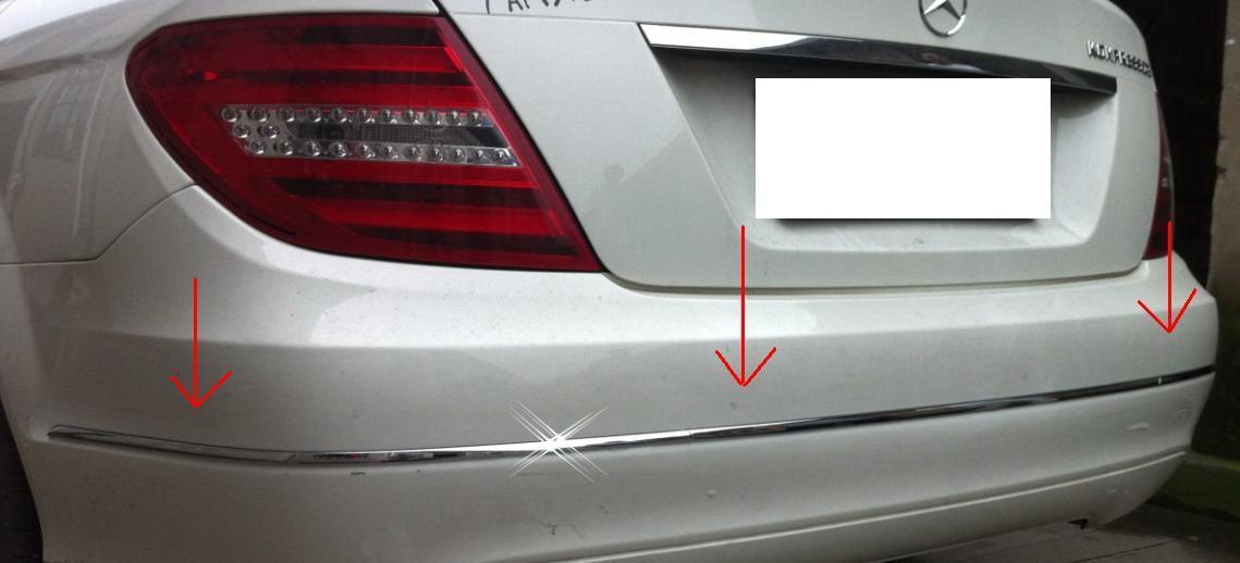 Chrom lita zadnho nraznku Mercedes C W204 facelift